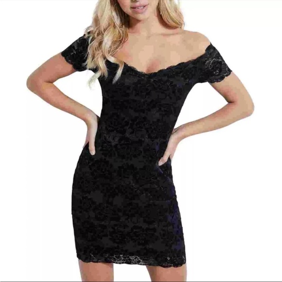 Guess Off the Shoulder Lace Dress - Picture 4 of 7